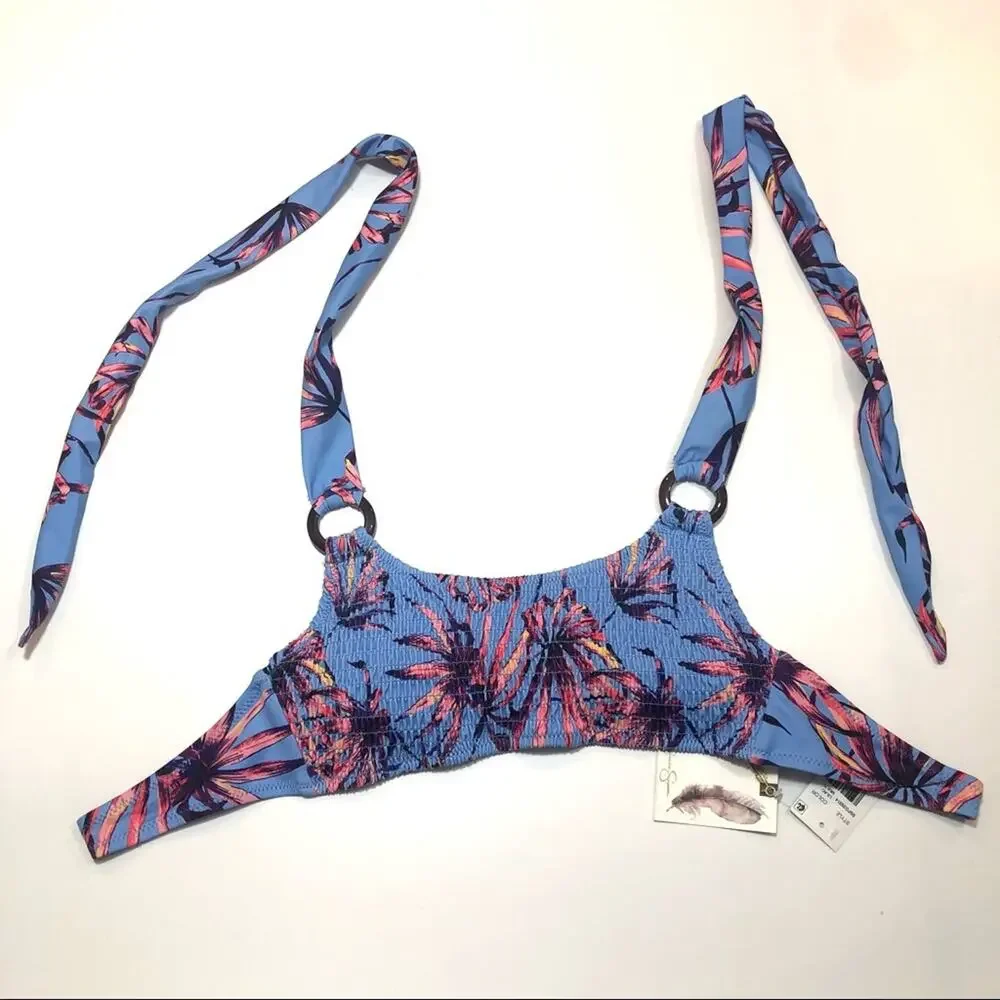 Jessica Simpson Palmy Days o-ring bandeau swim top